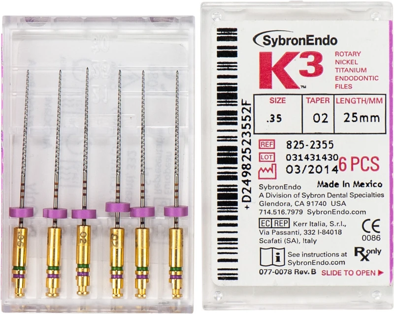 K3 Feilen  Packung  6 Stück ISO 035, Taper.02, 25 mm