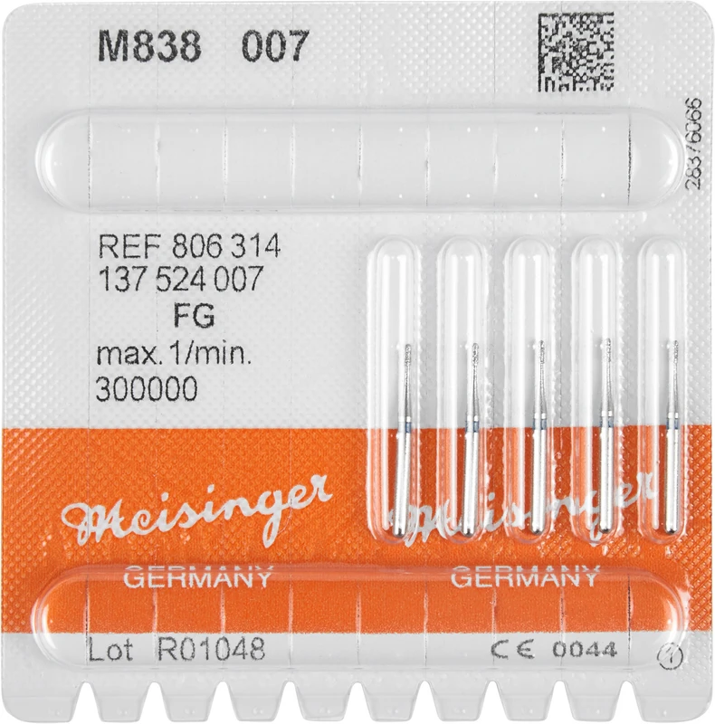 Mikro-Diamant M838  Packung  5 Stück blau mittel, FG, Figur 137, 2,1 mm, ISO 007