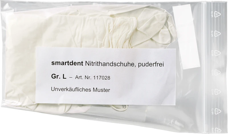 smart Nitrilhandschuhe Soft  Muster  1 Paar puderfrei, weiß, L
