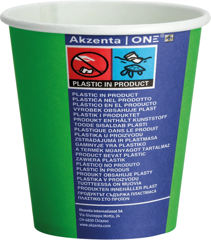 Akzenta ONE Pappbecher  Karton  20 x 50 Stück fresh green, 180 ml