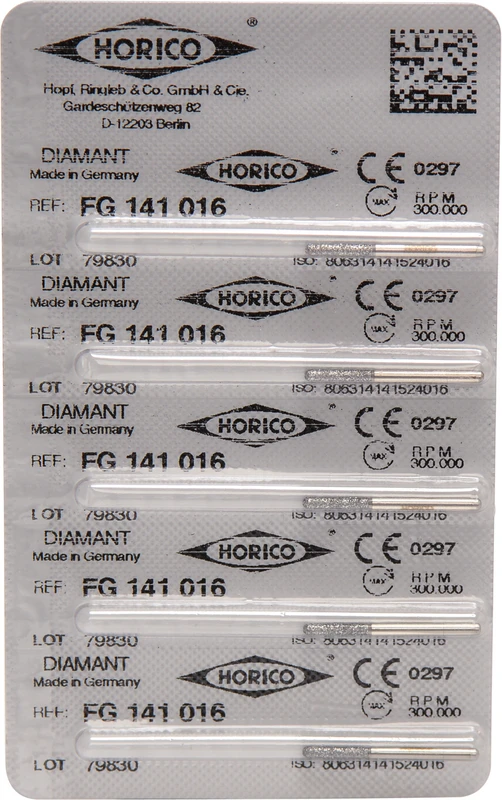 Diamantschleifer 141  Packung  5 Stück FG, Figur 141, 8 mm, ISO 016