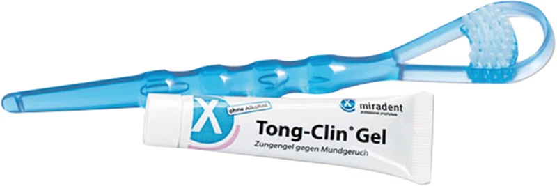 Tong-Clin® Fresh  Set  15 ml Gel, 1 Zungenreiniger blau-transparent