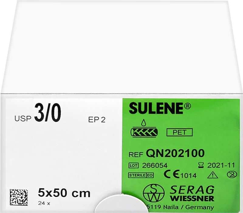 SULENE   Packung  24 Stück grün, 5 x 50 cm, USP 3\0