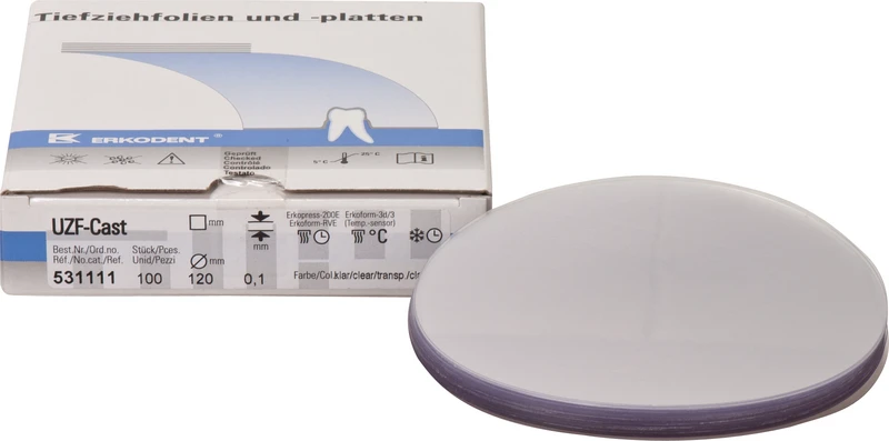 Unterziehfolien UZF  Packung  100 Stück klar, Ø 120 mm, Stärke 0,1 mm