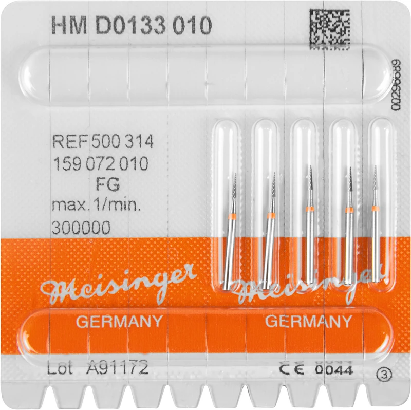 HM-Finierer D0133  Packung  5 Stück orange fein, FG, Figur 159 konisch spitz, 4,2 mm, ISO 010