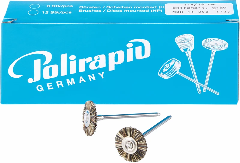 Miniaturbürsten  Packung  12 Stück HP, Borste extrahart, Ø 19 mm
