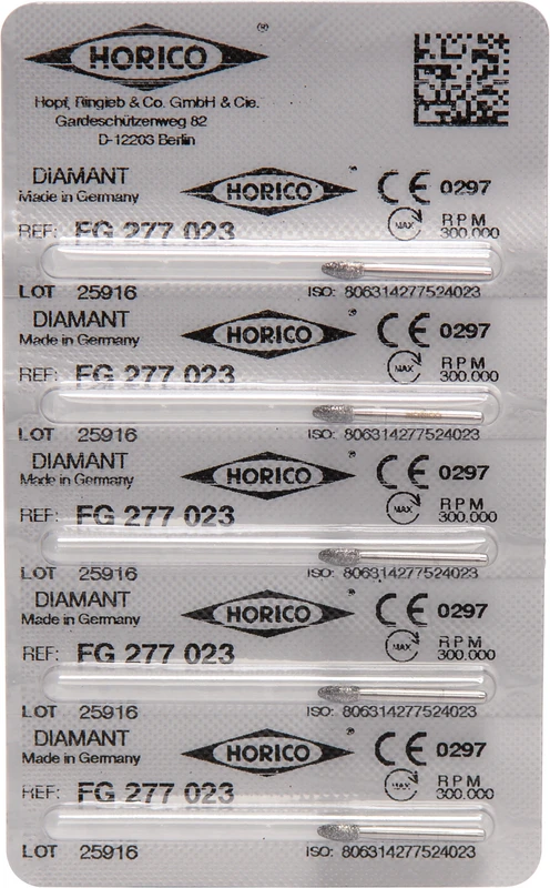 Diamantschleifer 277  Packung  5 Stück FG, Figur 277, 4,5 mm, ISO 023