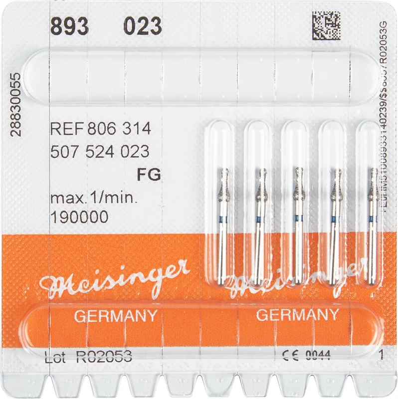 Diamanten 893  Packung  5 Stück blau mittel, FG, Figur 507 Spezialform, 5,8 mm, ISO 023