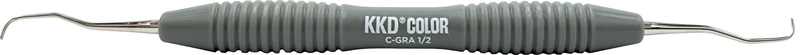 KKD® COLOR Gracey Kürette  Stück  Figur 1\2, für Frontzähne, grau, mit ergonomischem Silicongriff