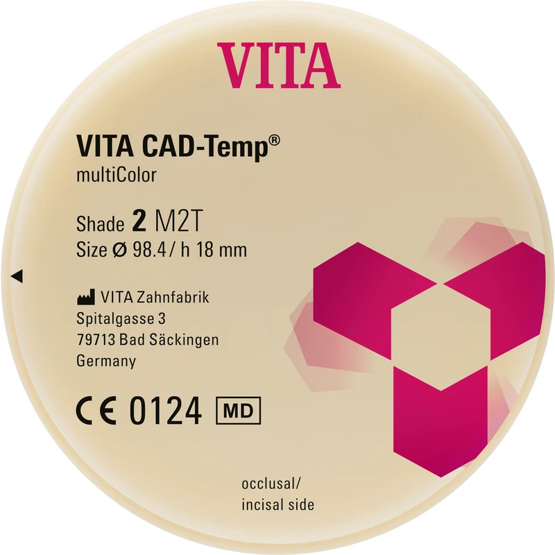 VITA CAD-Temp® multiColor DISC  Stück  Ø 98,4 mm, H 18 mm, 2M2T