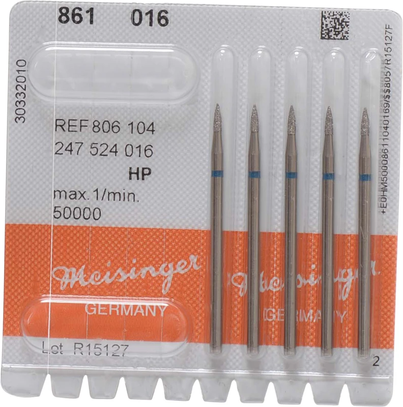 Diamanten 861  Packung  5 Stück blau mittel, HP, Figur 247 Flamme, 5 mm, ISO 016