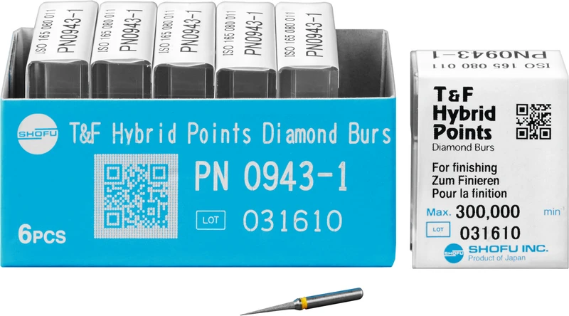 T&F Hybrid Points FG 925  Packung  6 Stück gelb ultra fein, FG, Figur LT2, 8 mm, ISO 011