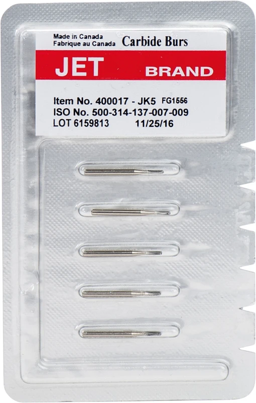 HM Bohrer FG 1556  Packung  5 Stück gerades, rundes Ende, Querhiebfissur, FG, 3,2 mm, ISO 009