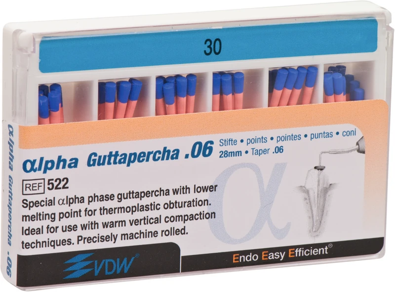 lpha Guttapercha  Packung  60 Stück 28 mm, Taper.06 ISO 030