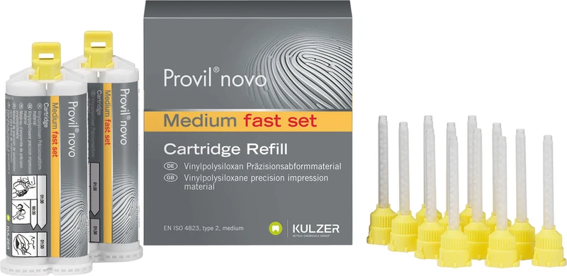 Provil® novo Medium  Packung  2 x 50 ml Doppelkartusche fast, 12 Mixing Tips