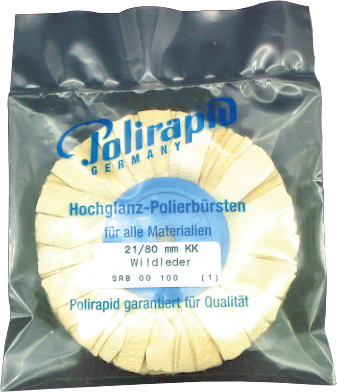 Rundbürsten Wildleder  Stück  mit Kunststoffkern, Wildleder (Chamois), Ø 80 mm, S: ca. 12 mm