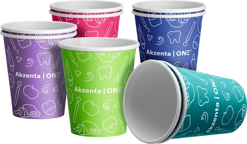 Akzenta ONE Pappbecher  Karton  20 x 50 Stück mix, 200 ml