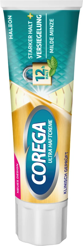 Corega Ultra Haftcreme   Tube  40 g Starker Halt + Versiegelung, milder Minzgeschmack