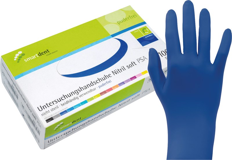 smart Nitrilhandschuhe Soft PF  Packung  100 Stück puderfrei, dunkel blau, XS