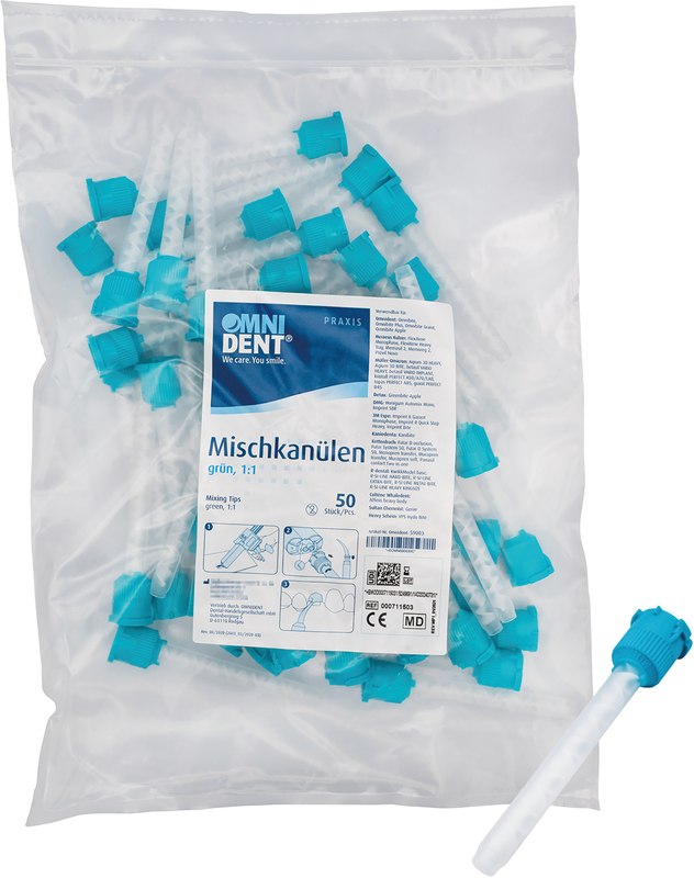 Omni Mischkanülen grün 1:1  Beutel  50 Stück grün 1:1