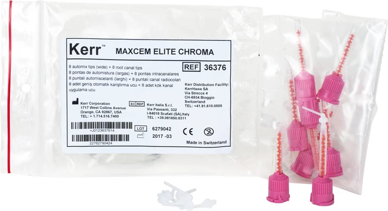 Maxcem Elite Chroma Mixing Tips  Packung  8 Automix Tips wide, 8 root canal Tips