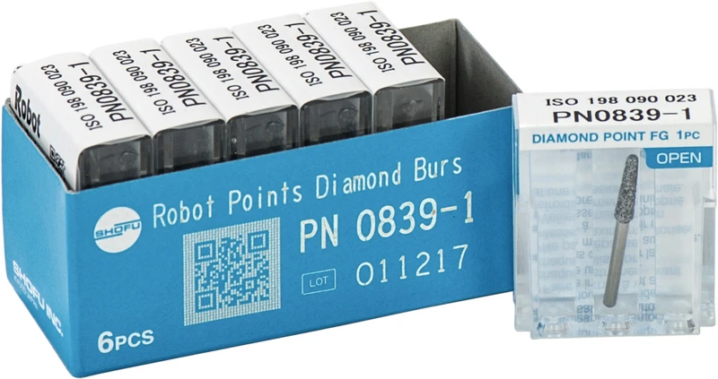 Robot Points FG  Packung  6 Stück FG, Figur Konus Stirn rund, 9 mm, ISO 023