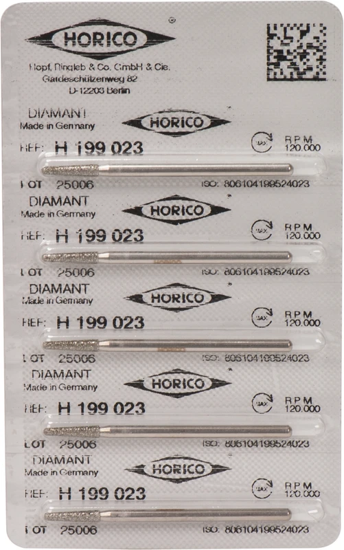 Diamantschleifer H 199  Packung  5 Stück HP, Figur 199, 10 mm, ISO 023