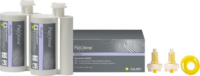 Flexitime® Dynamix  Packung  2 x 380 ml Doppelkartusche Putty, Zubehör