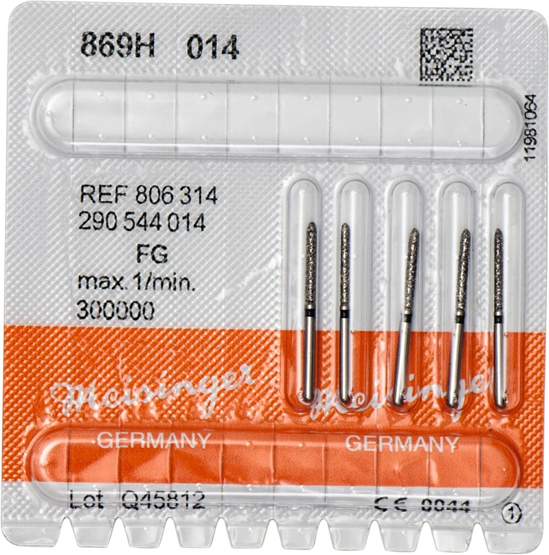 Diamanten 869  Packung  5 Stück schwarz super grob, FG, Figur 290 Torpedo, 10 mm, ISO 014