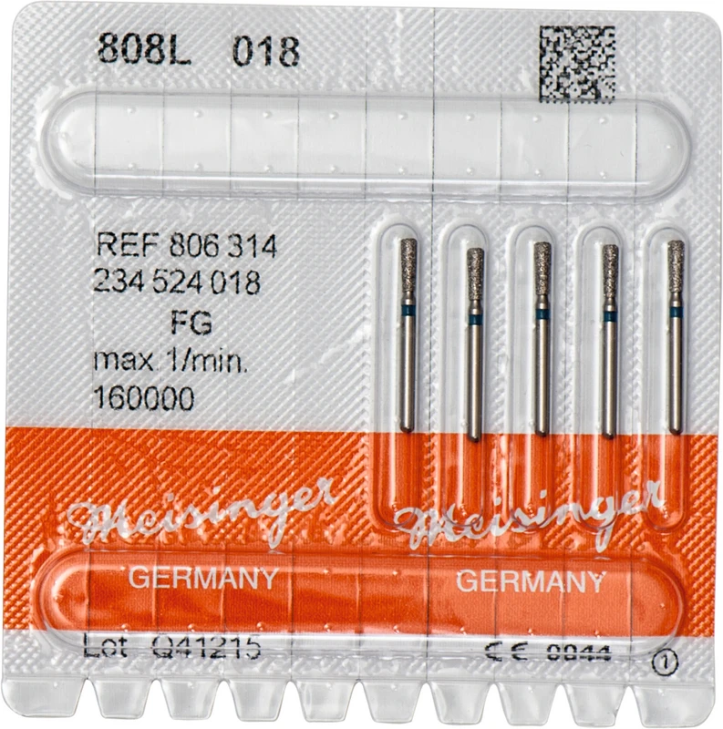 Diamanten 808  Packung  5 Stück blau mittel, FG, Figur 234 Birne lang, 5 mm, ISO 018