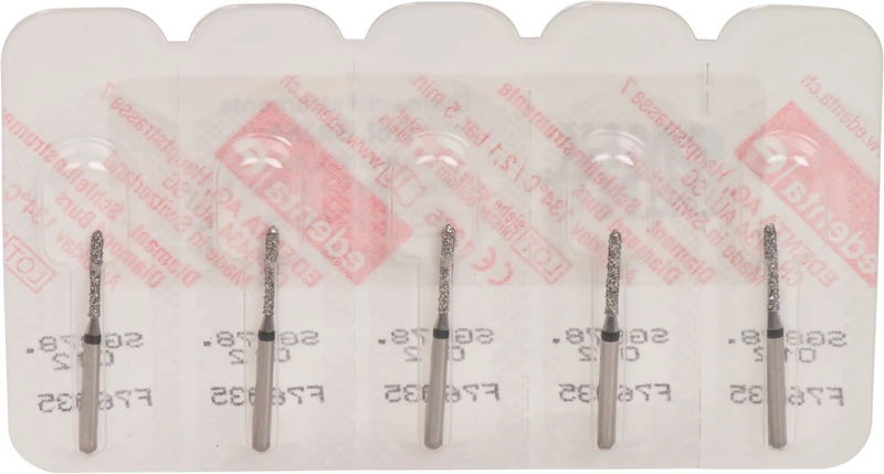 Omni Diamanten 878  Packung  5 Stück schwarz supergrob, FG, Figur 289 Torpedo zylindrisch, 8 mm, ISO 012