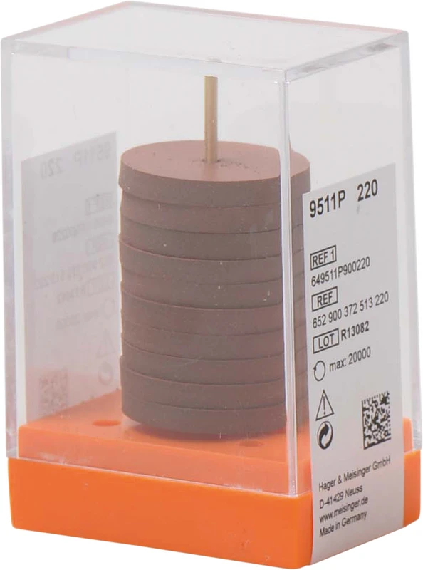 Universalpolierer 9511  Packung  10 Stück unmontiert, braun mittel, Figur 372, 3 mm, ISO 220