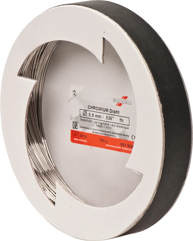 CHROMIUM Spulendraht  Klinikpackung  500 g Stärke 0,9 mm, federhart