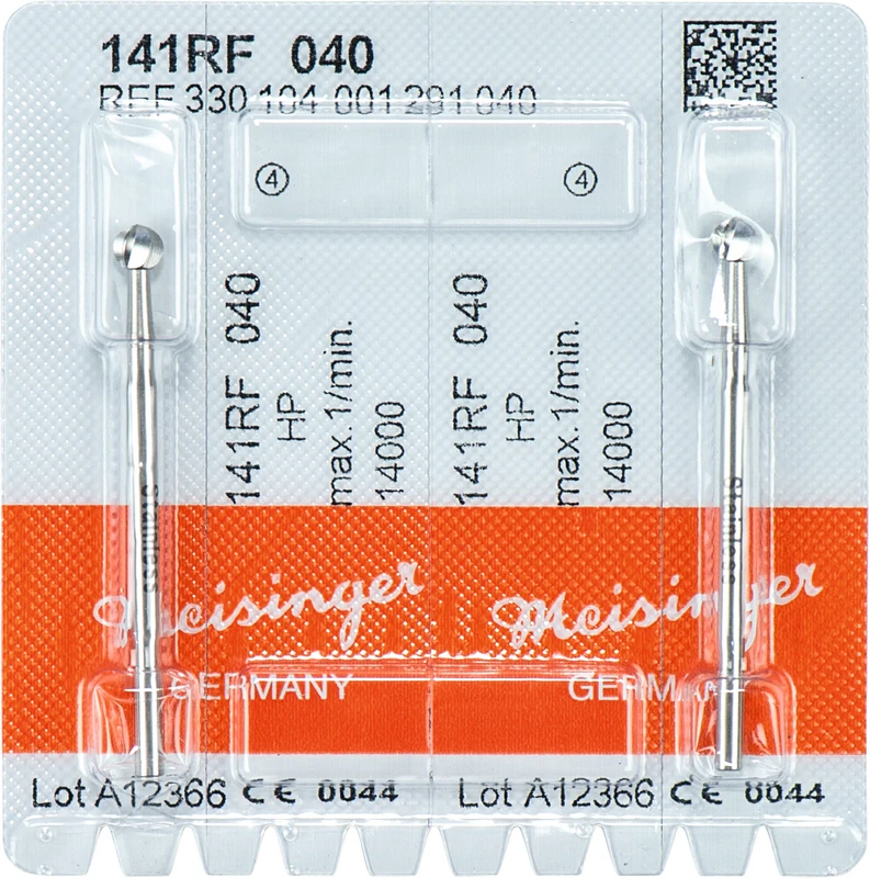 Chirurgie-Kugelfräser 141RF  Packung  2 Stück rostfreier Stahl, HP, Figur 001, ISO 040