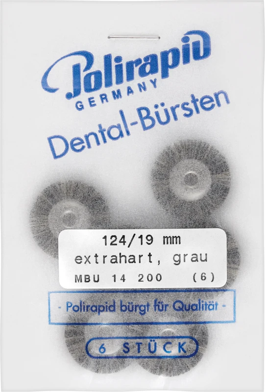 Miniaturbürsten  Packung  6 Stück unmontiert, Borste extrahart, Ø 19 mm