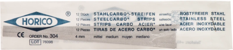 Stahlcarbo® Streifen  Packung  12 Stück, einseitig, 4 mm breit, Stärke 0,1 mm