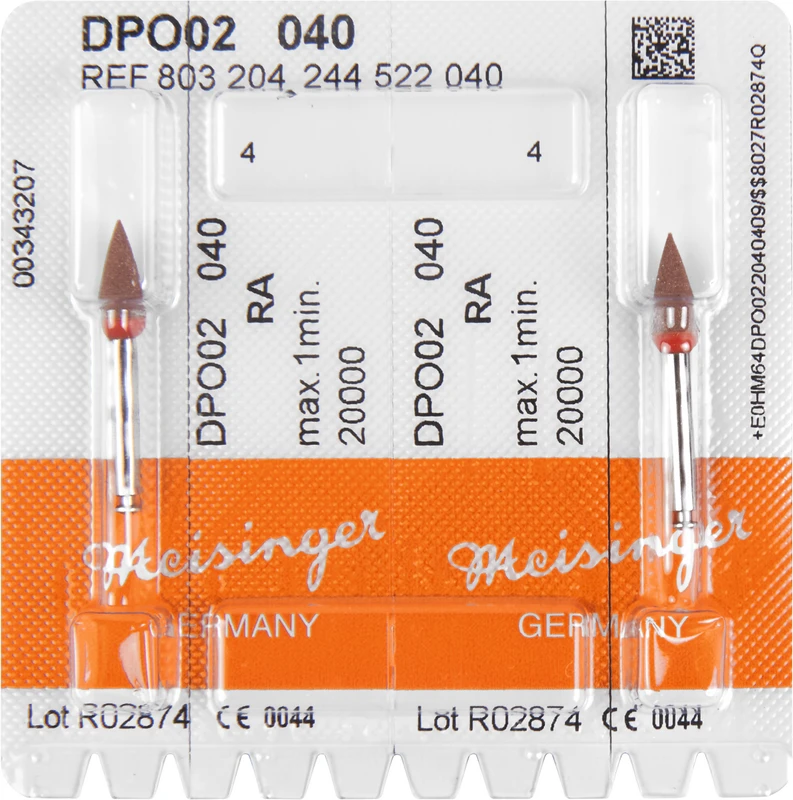 Diamantpolierer DPO02\05  Packung  2 Stück orange, RA, Figur 244, 13 mm, ISO 040