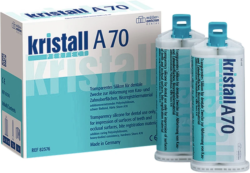 kristall® PERFECT A70  Packung  2 x 50 ml Kartusche, 12 Mixing Tips grün