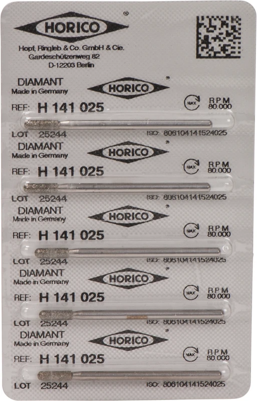 Diamantschleifer H 141  Packung  5 Stück HP, Figur 141, 8 mm, ISO 025