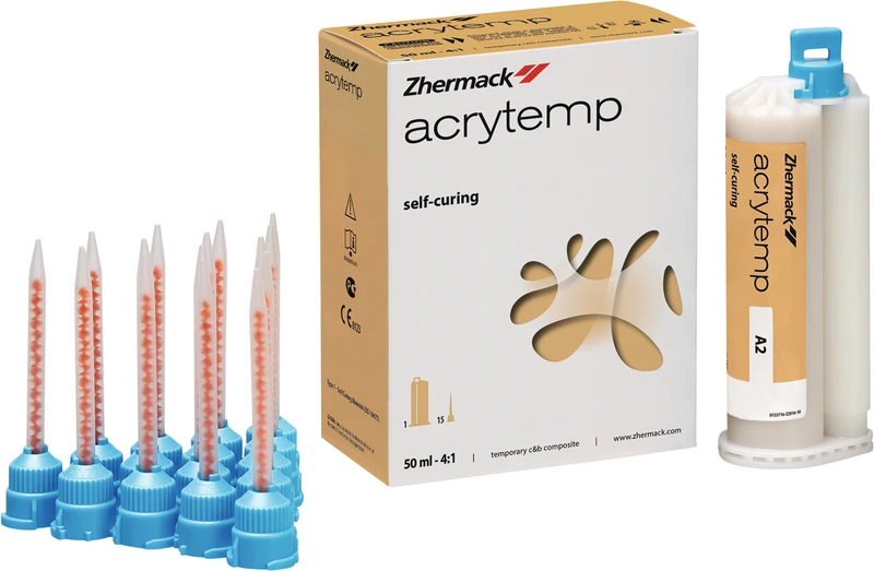 Acrytemp   Packung  50 ml Doppelkartusche A2, 15 Mischkanülen 4:1