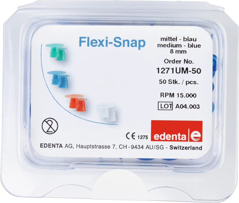 Flexi-Snap  Packung  50 Stück unmontiert, blau mittel, Figur 370, Ø 8 mm, ISO 080