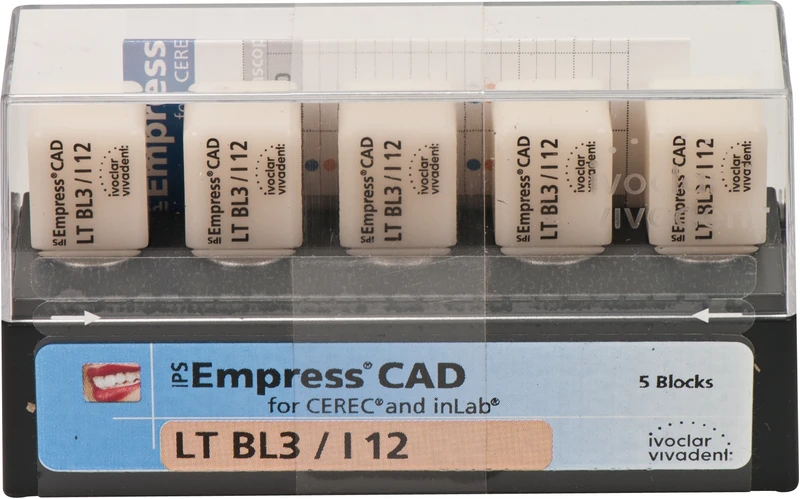 IPS Empress® CAD for CEREC  Packung  5 Blöcke Größe I12, BL3 LT
