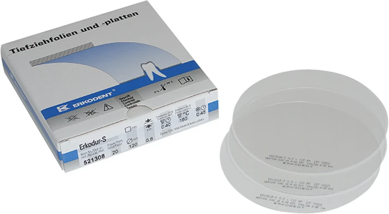 Erkodur-S  Packung  20 Stück Ø 120 mm, Stärke 0,8 mm