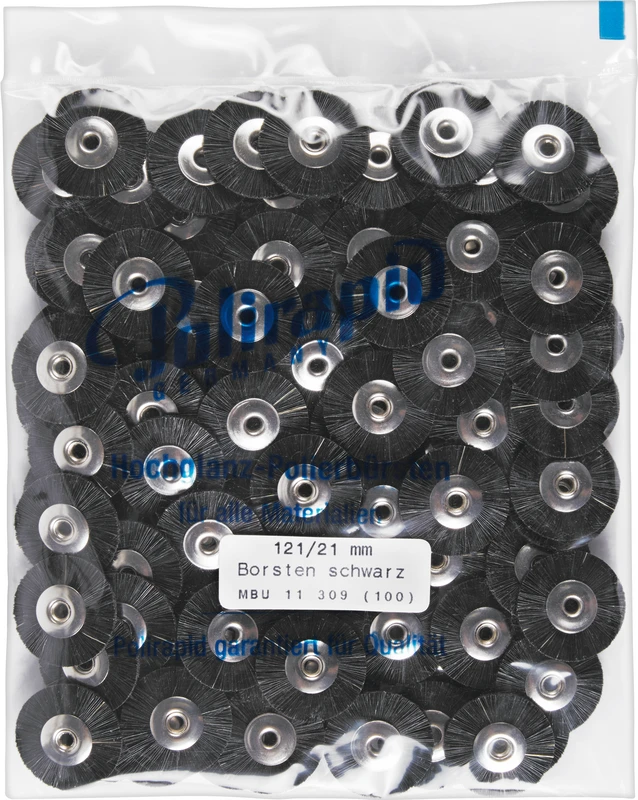 Miniaturbürsten  Packung  100 Stück unmontiert, Chungking Borste schwarz, Ø 21 mm