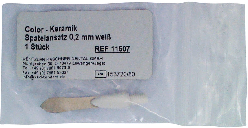 TOPDENT Keramik-Modellier-Instrumente Color - Ansätze  Stück  für Nr. 1, Spatel, 0,2 mm, weiß, starr