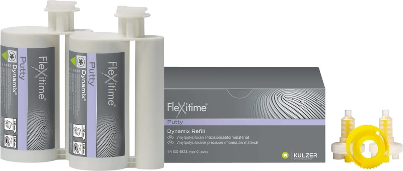 Flexitime® Dynamix  Packung  2 x 380 ml Doppelkartusche Putty, Zubehör