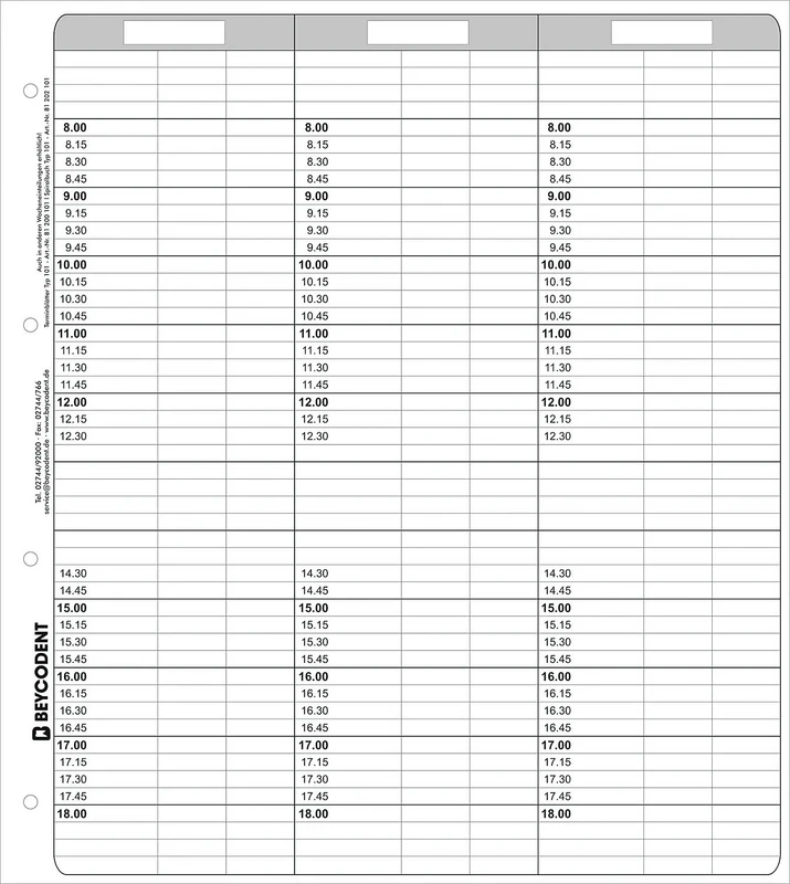 Terminblätter Classic Format   Nachfüllpackung  53 Stück Typ 101