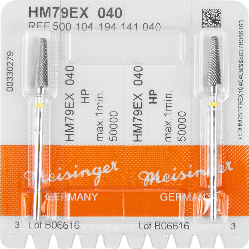 HM-Fräser EX  Packung  2 Stück kreuzverzahnt, gelb extra fein, HP, Figur 237, 14,2 mm, ISO 040