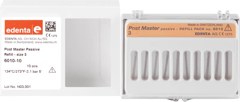 POST MASTER, PASSIV  Packung  10 Titanstifte Gr. 3, 0,9 mm, L. 19 mm