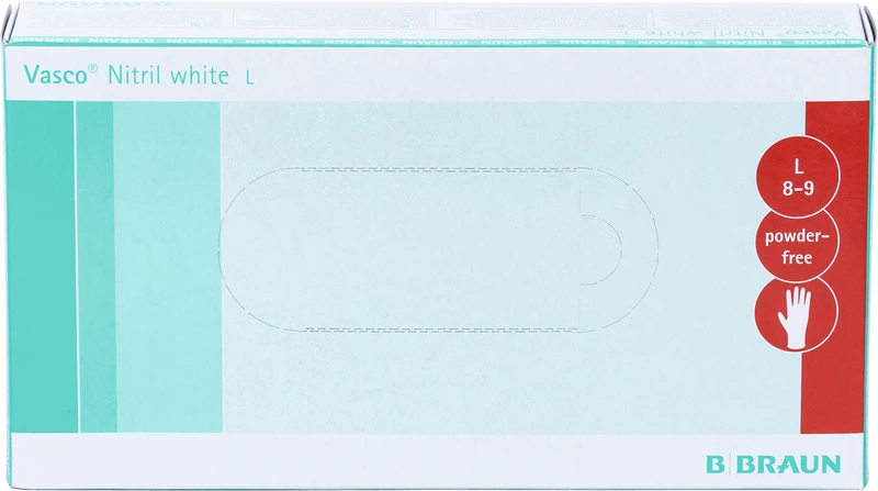 Vasco® Nitril white  Packung  100 Stück puderfrei, weiß, L